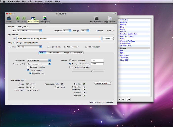 install extra handbrake file for mac